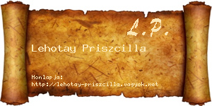 Lehotay Priszcilla névjegykártya